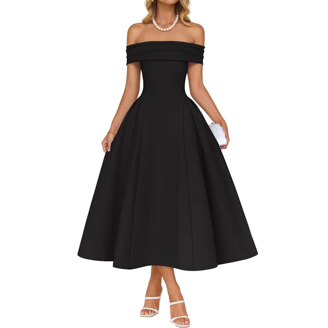 Vestido de Cóctel para Mujer Maxi Vestido Sexy Hombros Descubiertos Elegante Vestidos Largo Formal Línea A Vestidos Vintage de Noche Fiesta Rockabilly Swing para Invitada Boda Club