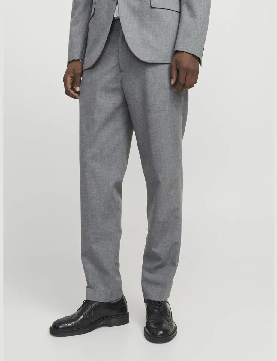 JACK & JONES Pantalones de Traje para Hombre JPRTHEO Regular Fit Pantalones de Traje, Gris Claro Jaspeado/Ajuste: Ajuste Regular, 48