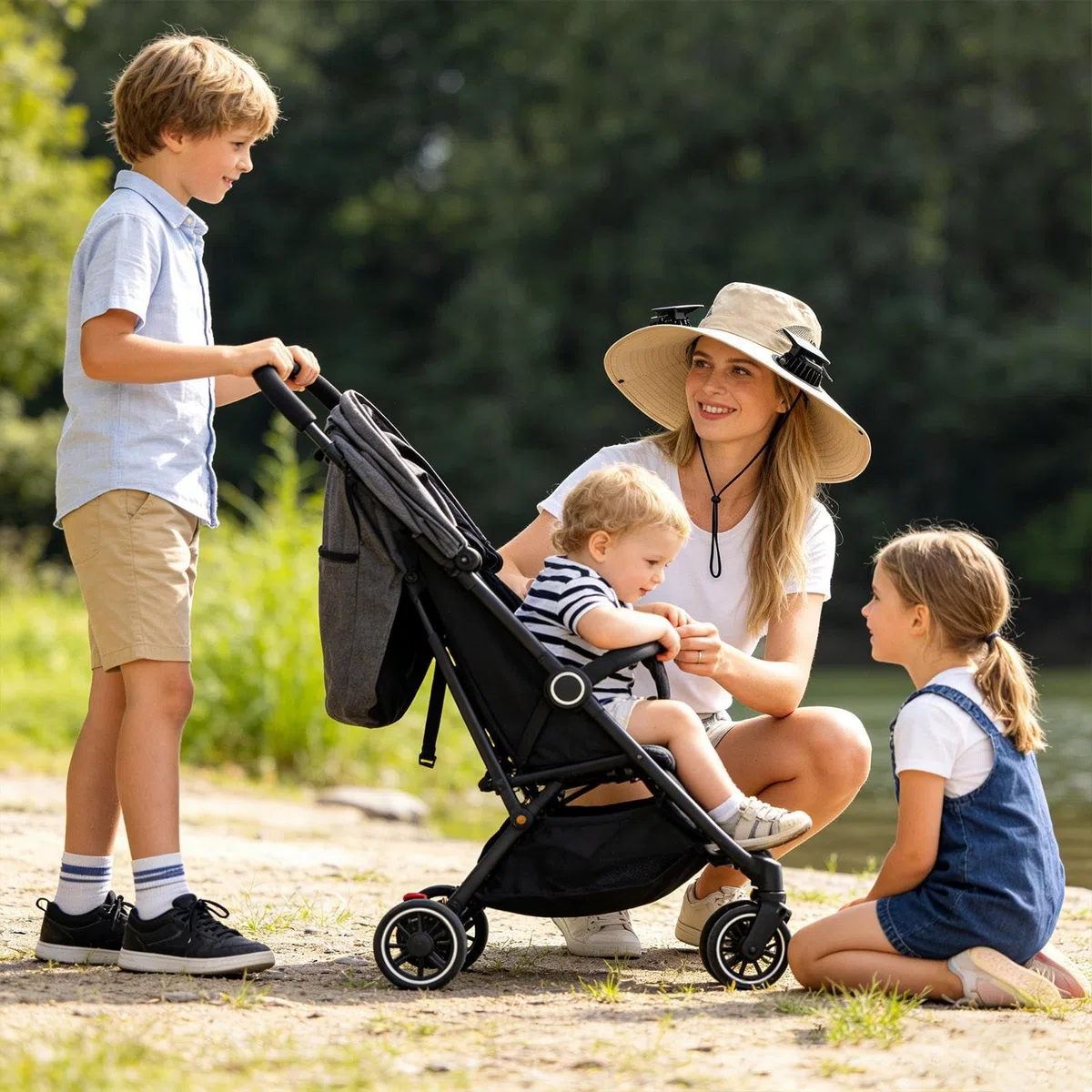 Sombrero con Ventilador Incorporado y Panel Solar,Gorra de ala Ancha con 4 Ventiladores de Energía Solar,Sombrero de Playa Exterior | para Pesca, Jardinería, Senderismo, Trabajo de Verano