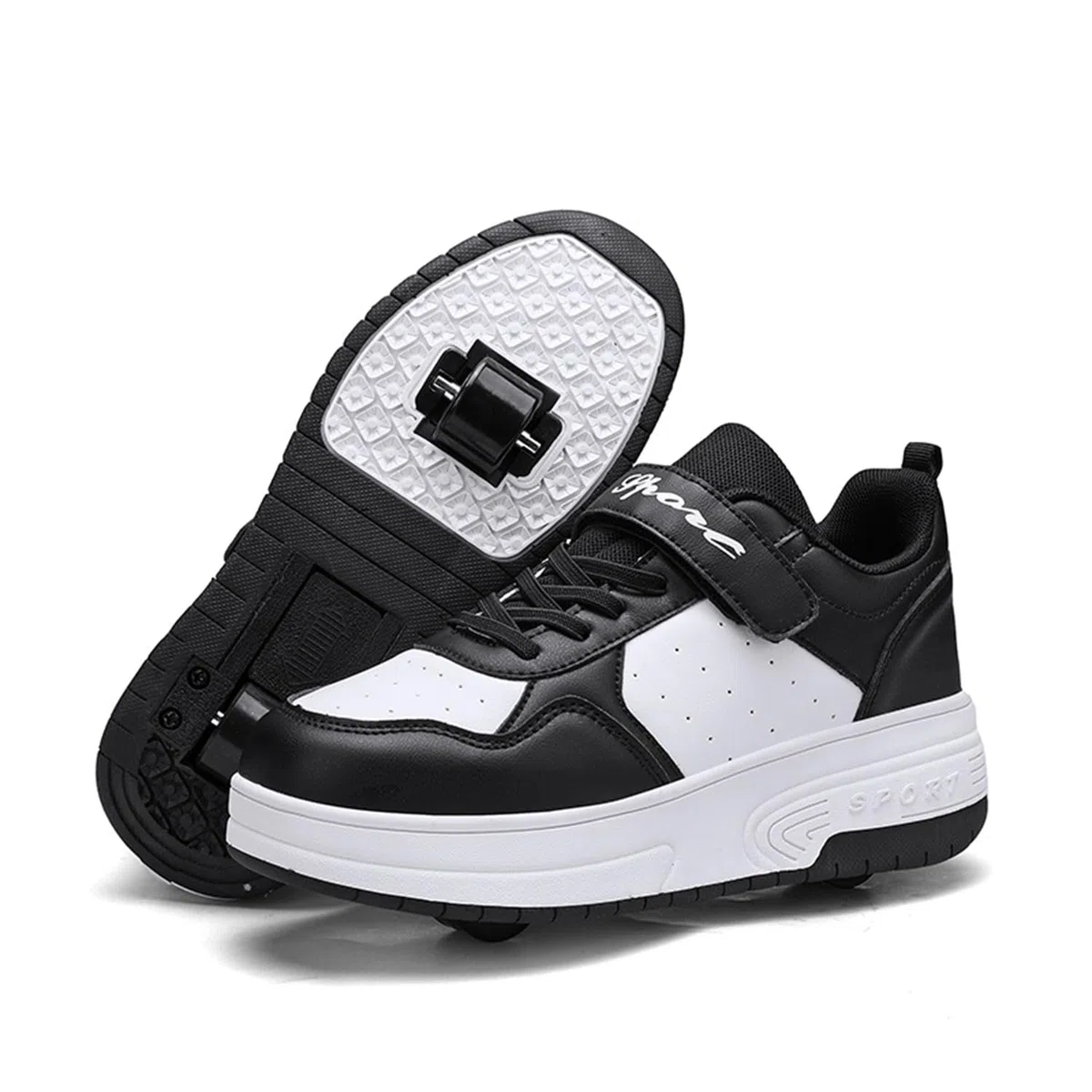 Niños Skateboarding Zapatos Doble Rueda Calzado Deportes de Exterior Gimnástico Sneakers Moda Zapatillas Regalo de cumpleaños para niños