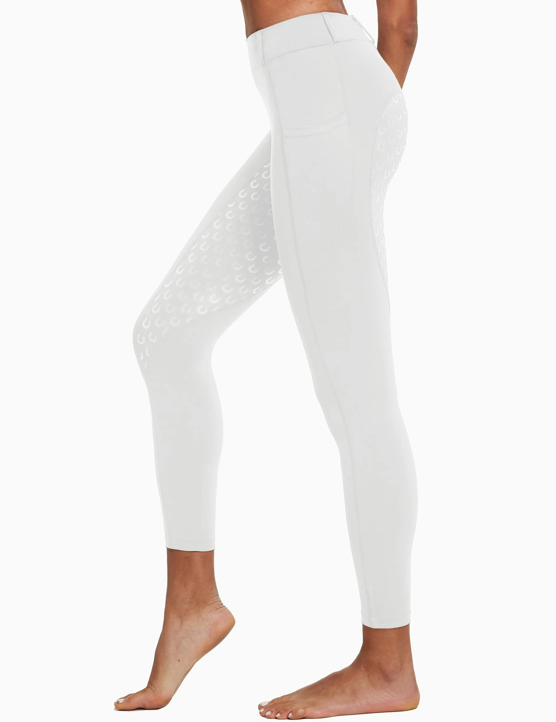 FitsT4 Sports Pantalones de Montar para Mujer Pantalones de Montar con Refuerzo Completo de Silicona, Bolsillo para el móvil y Trabillas para el cinturón