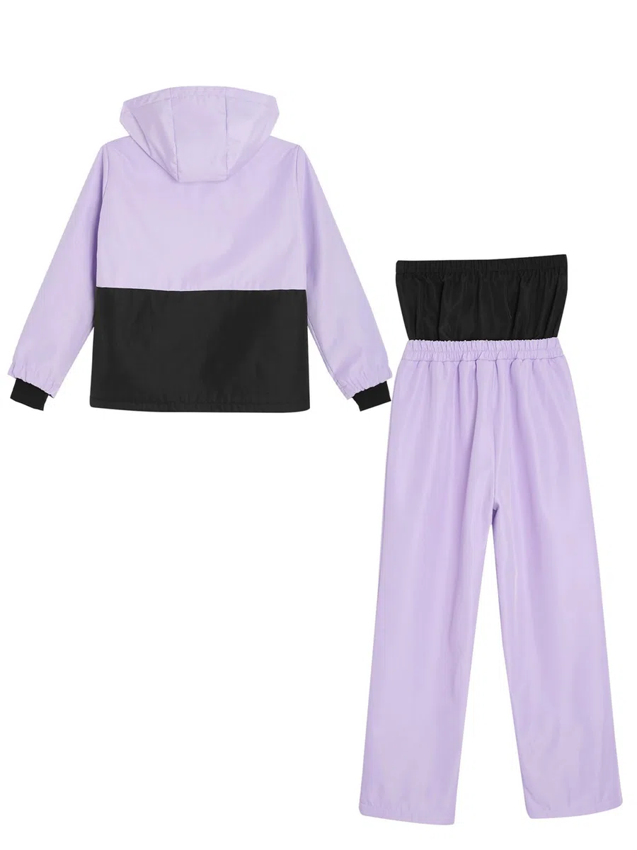 Traje De Nieve Niña Niño Chaqueta con Capucha + Pantalón De Esquí Impermeable Traje De 2 Piezas para Correr Traje De Esquiar Cálido