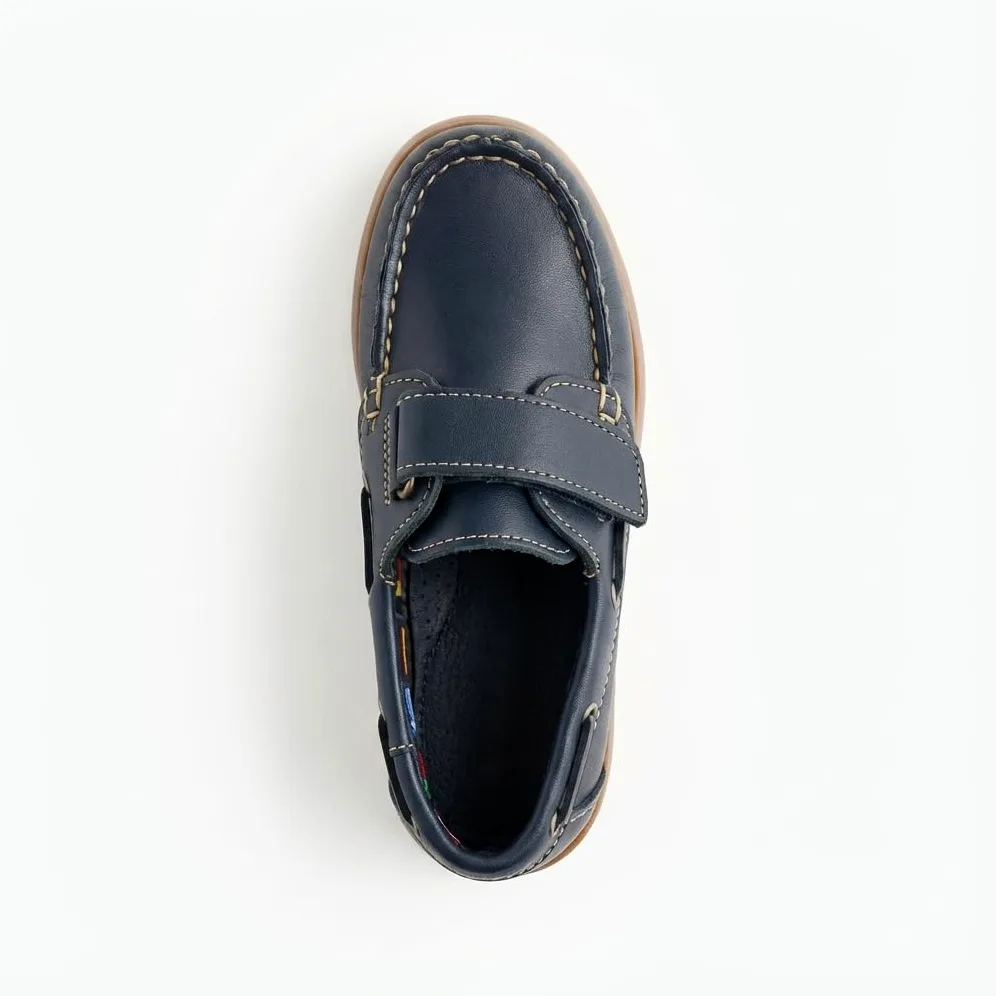 Zapatos Náuticos Niño Piel con Cordones para Colegio y Uniforme. Mocasines de Cuero y Serraje Suela Goma Antideslizante y Flexible. Calzado Infantil Escolar de Vestir Comunión Resistente y Cómodo
