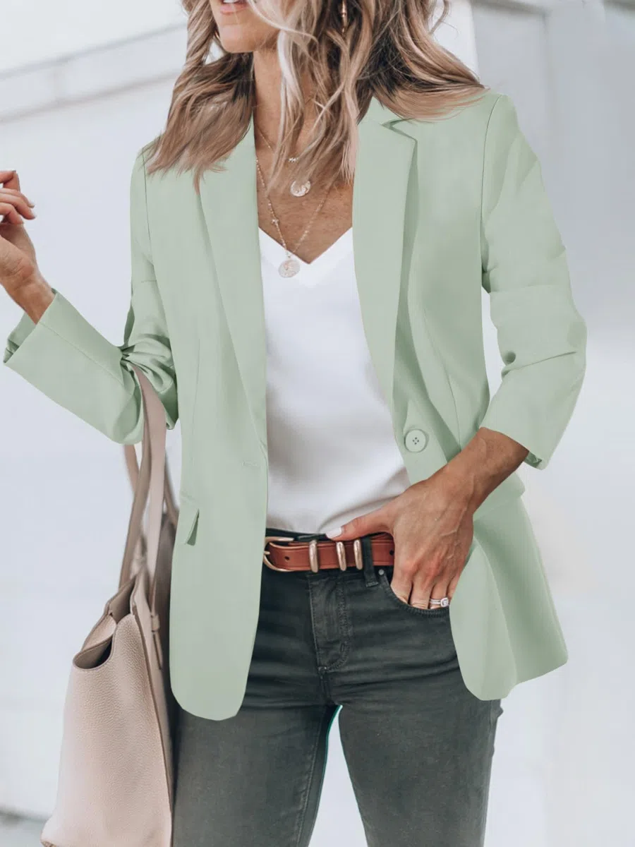 Cicy Bell Blazers casuales para mujer, con frente abierto, manga larga, para trabajo, oficina, boda, invitada, blazer