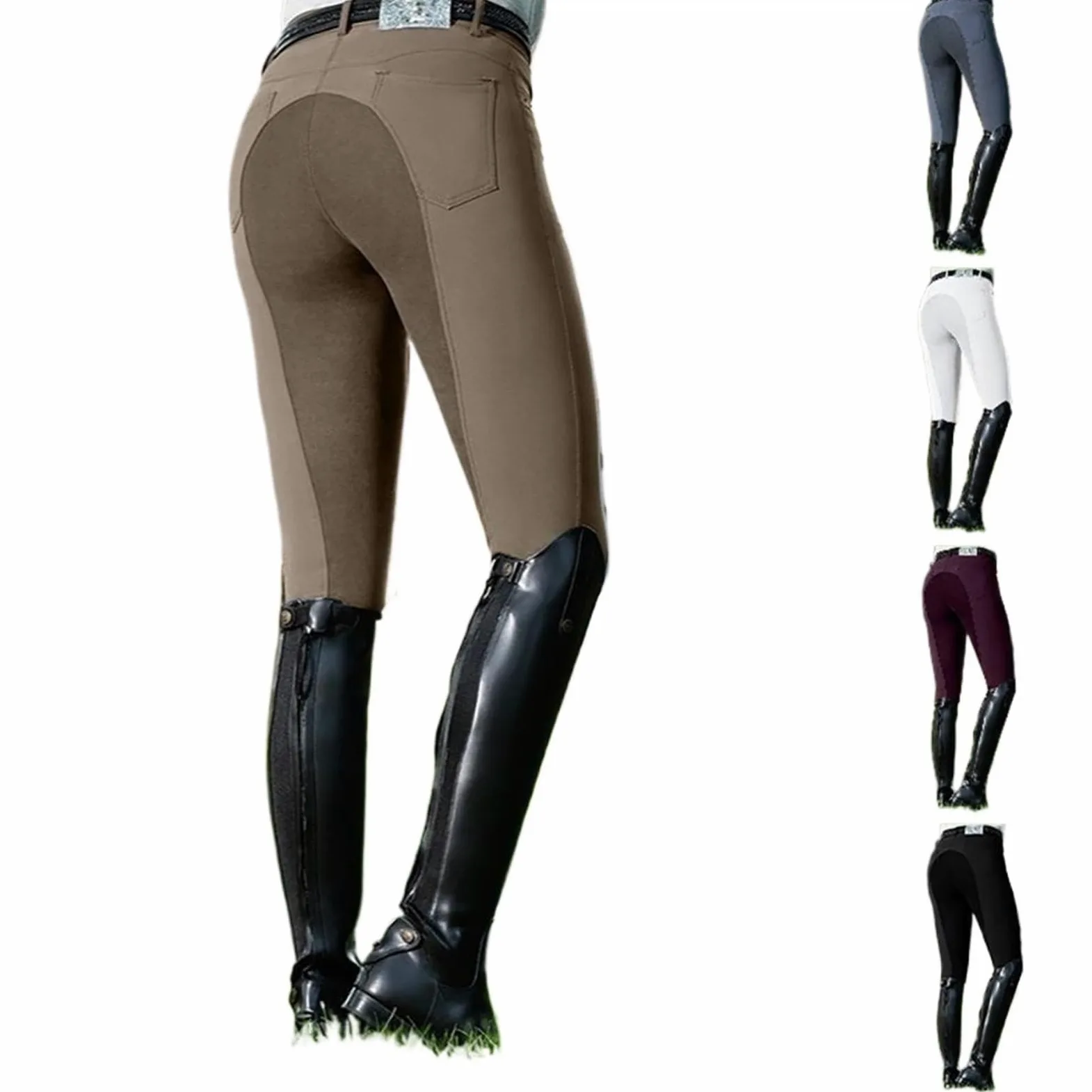 pantalón de Equitación y Ciclismo, Ropa para Mujer y Hombre, pantalón de Cintura Alta a la Moda (Black, M)