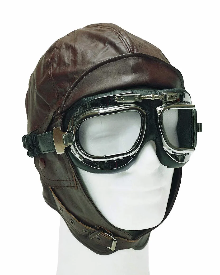 Mil-Tec Flieger Lederhaube - Cubierta de Piel Hombre