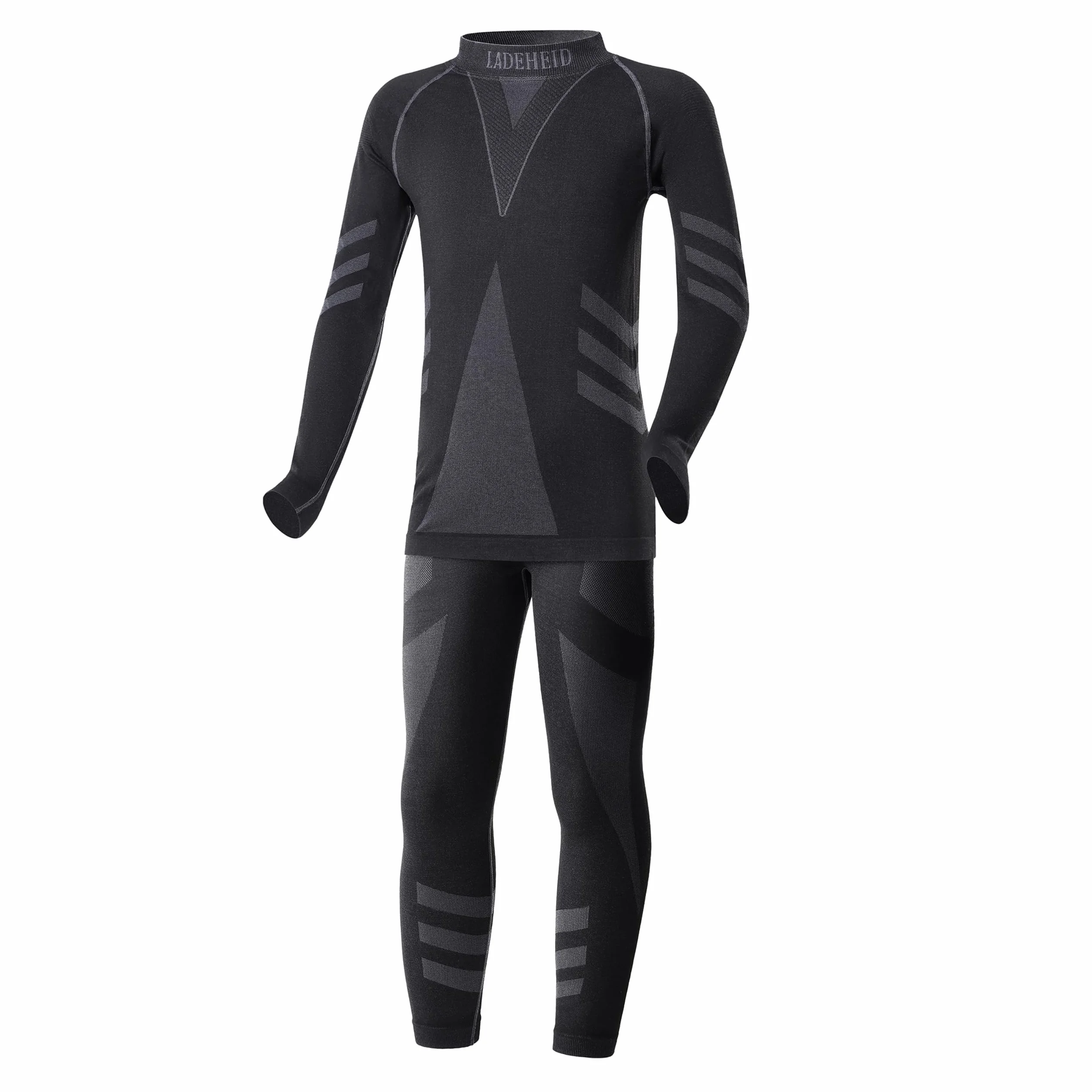Ladeheid Conjunto Térmico para Niños – Ropa Interior Térmica para Invierno con Camiseta Térmica Niño & Niña y Pantalón Termico Largo – Ideal para Futbol y Esquí LAGI009