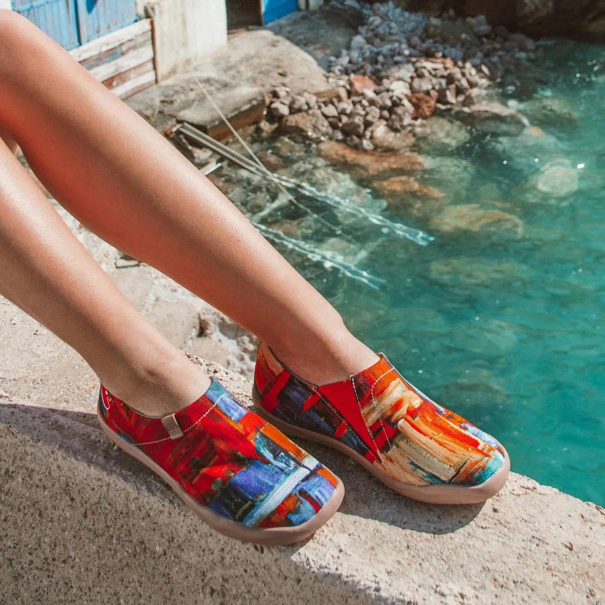 UIN Mocasines de Lona para Mujer, para Primavera Verano, Zapatos de Viaje Pintados, Verano Planos Mujer, Multicolor, Flor