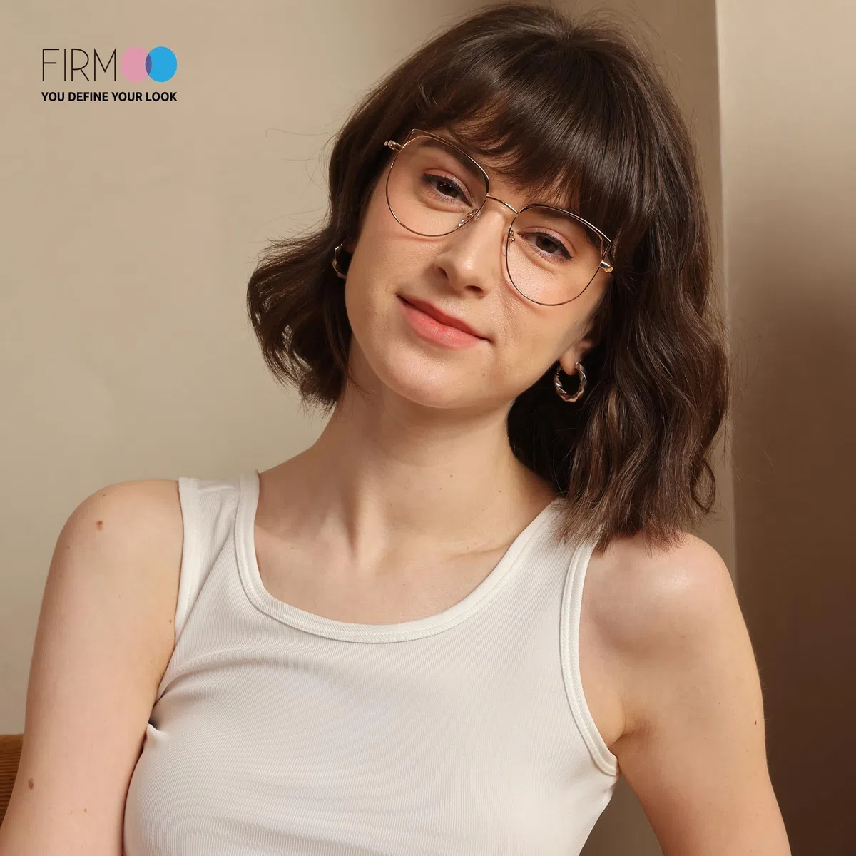 Firmoo Gafas de Luz Azul para Mujer y Hombre - Filtro Antifatiga Anti-UV400 para Ordenador y Gaming - Montura de Metal Moda