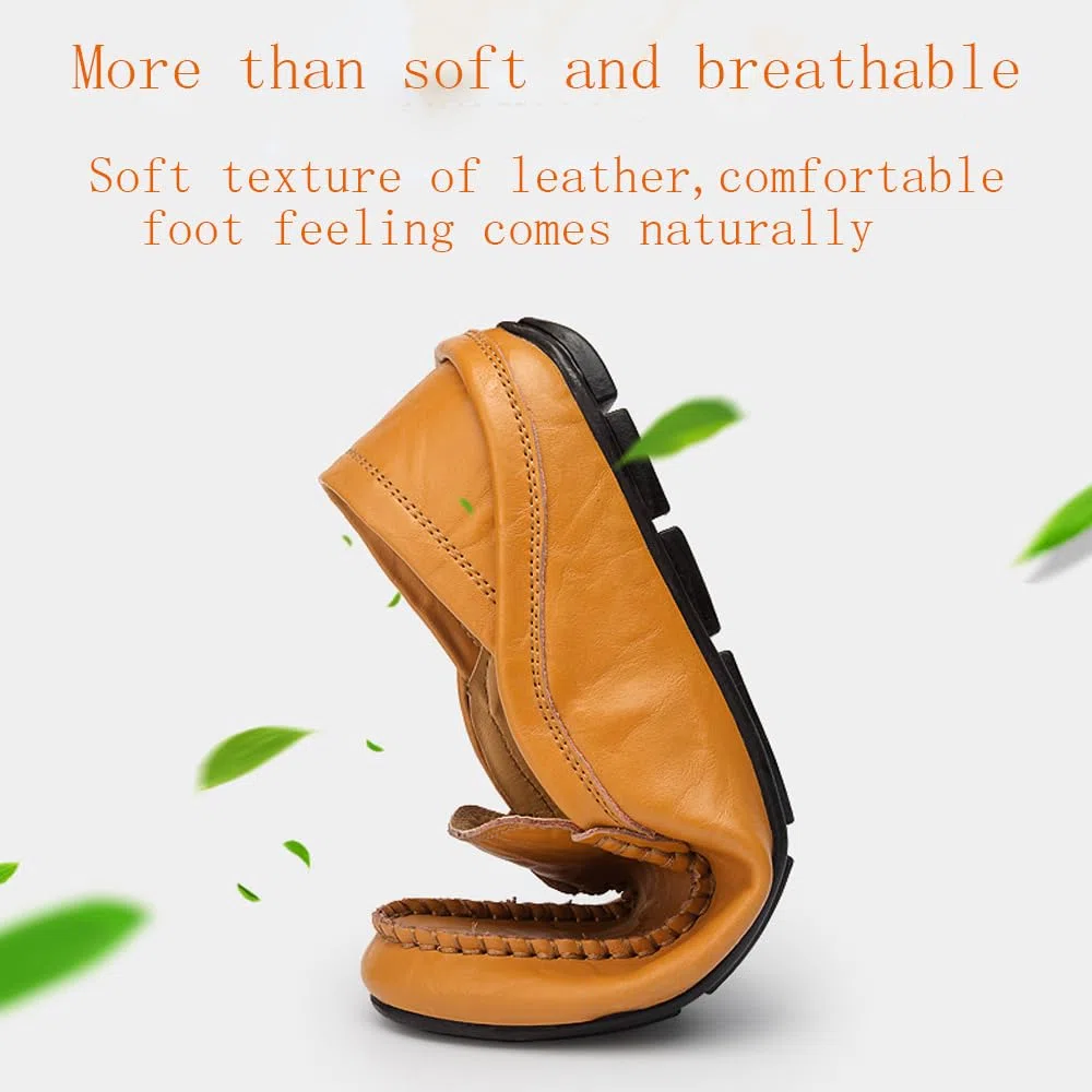 Mocasines Hombres Zapatos de Vestir Casuales Holgazanes Slip On Verano Plano Cuero Zapatos de Conducción Zapatillas