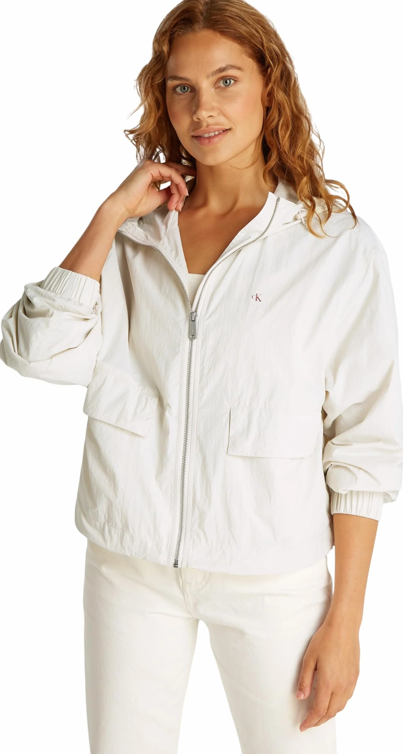 Calvin Klein Cotton Nylon Windbreaker Jacket J20j225210 Chaqueta cortavientos Mujer