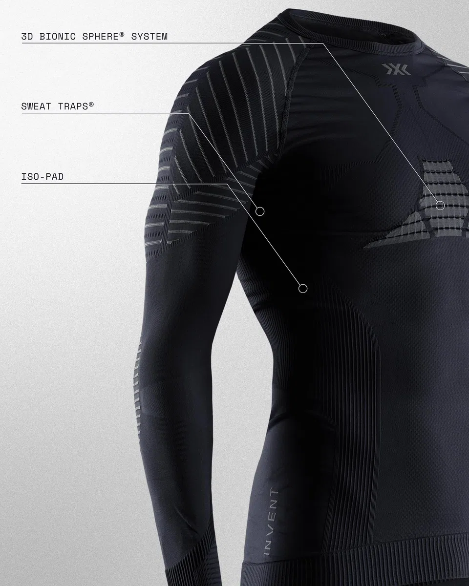 X-Bionic Invent 4.0 Shirt Round Neck Long Sleeves Men Capa De Base Camiseta Funcional Hombre