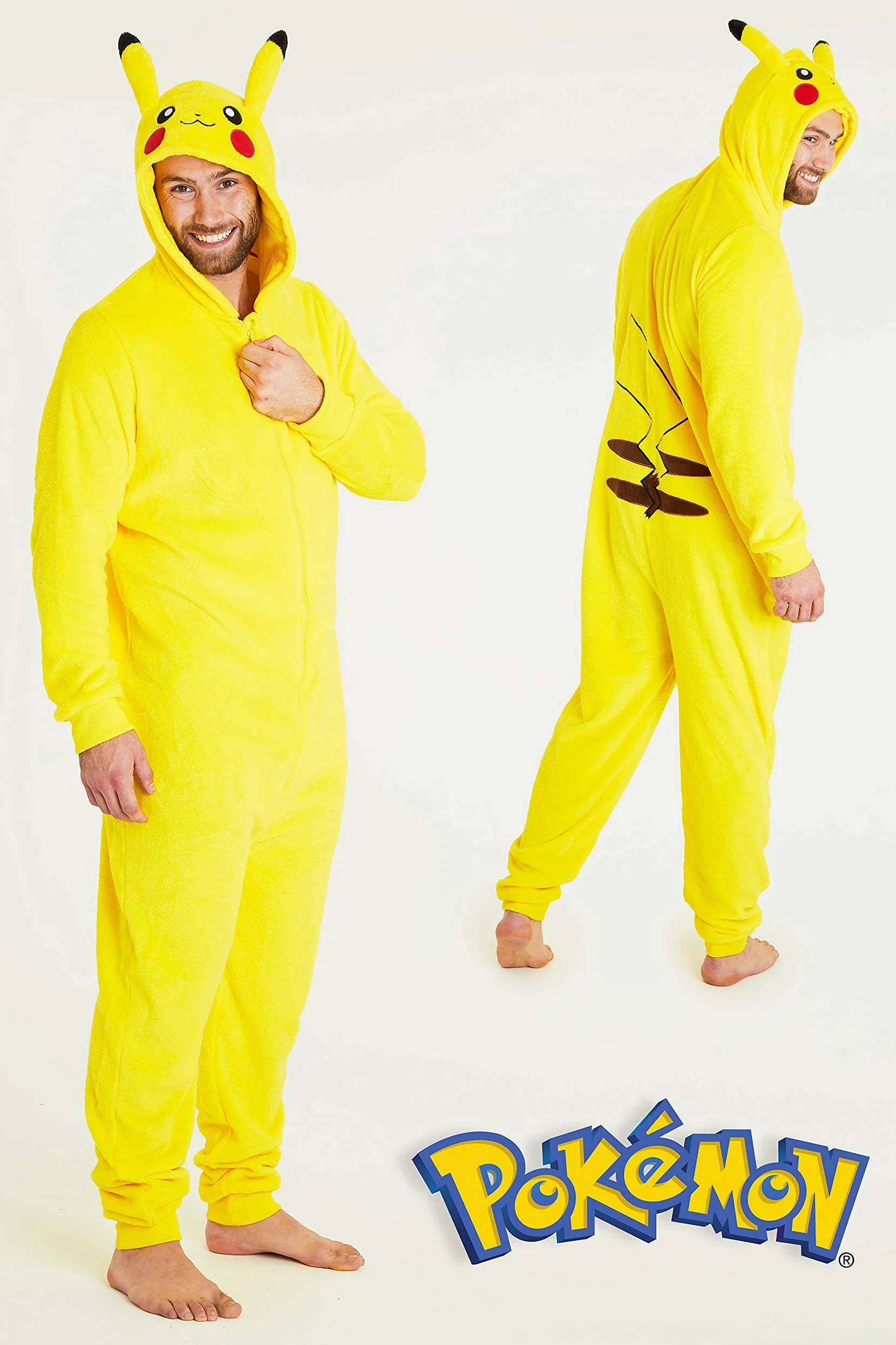 Pokémon Pijama Hombre Invierno Divertido Pikachu Snorlax Pijama Entero Forro Polar Cálido Anime Ropa de Dormir Regalos Hombres