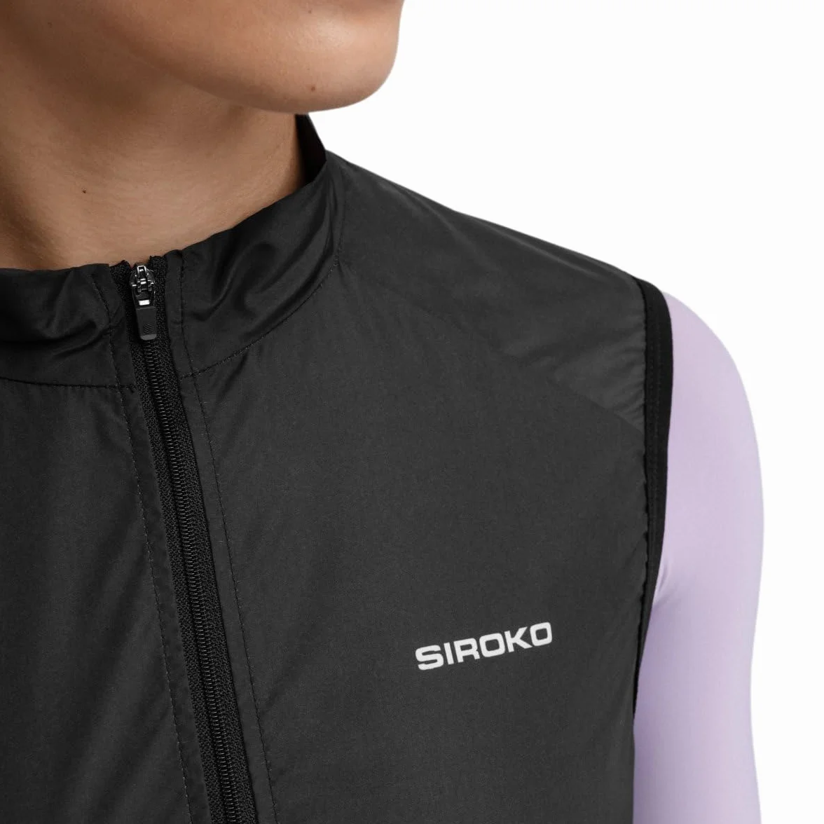 SIROKO - Chaleco Cortavientos de Ciclismo para Mujer V1-W Blaast - L - Negro