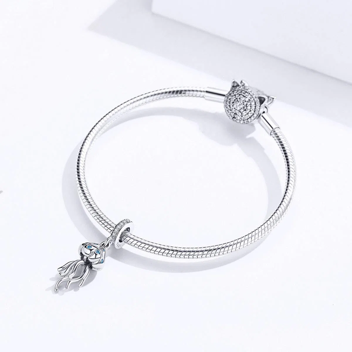NewL Colgante de medusas de la serie mundial subacuática para pulsera y collar de plata de ley 925 auténtica joyería de bricolaje