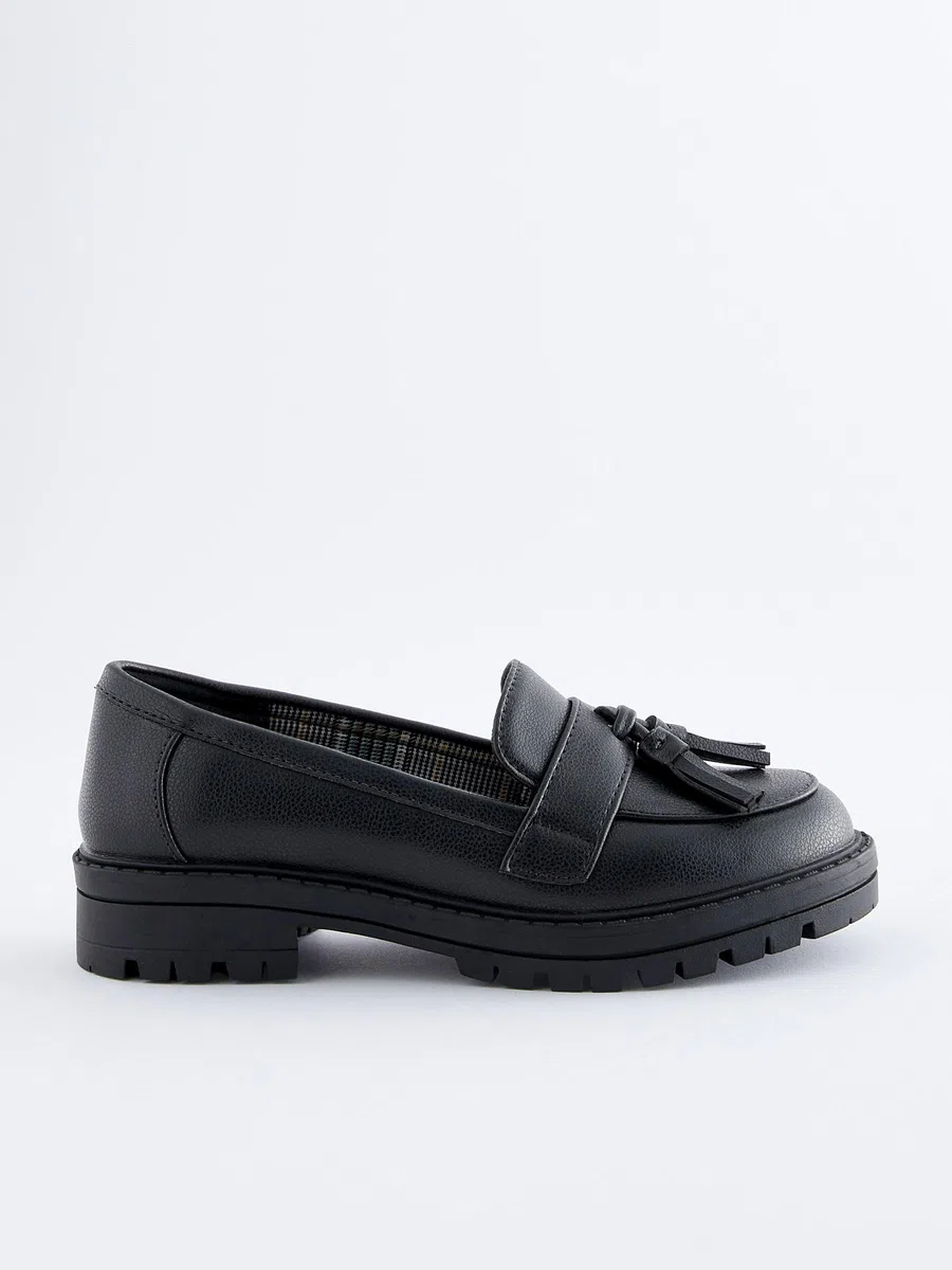 NEXT Niñas Mocasines Escolares con Suela Gruesa y borlas