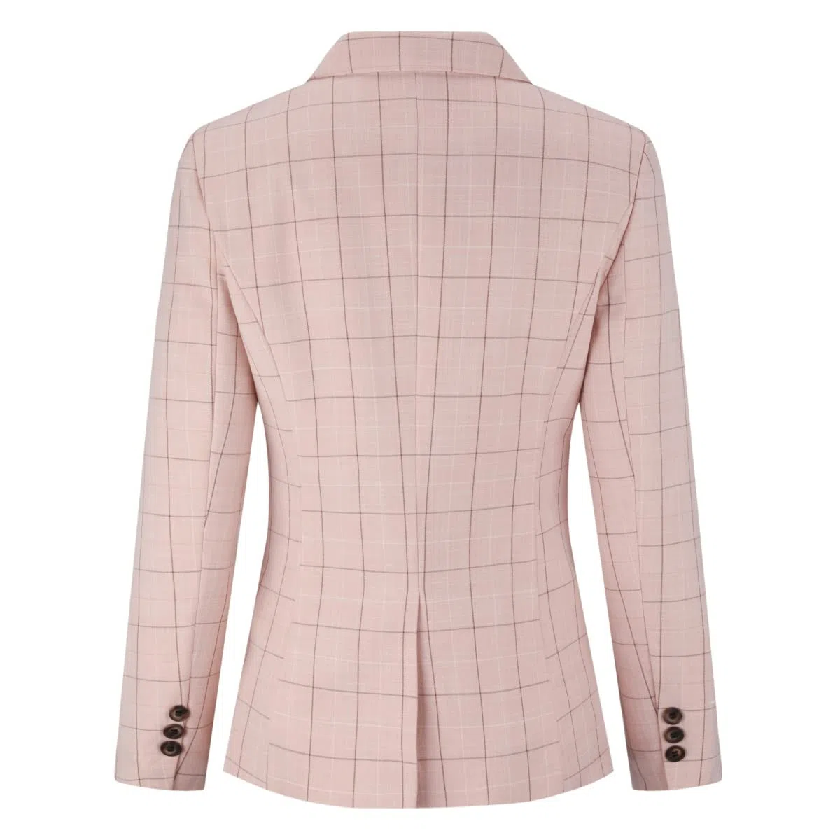 YUNCLOS Traje de 2 piezas a cuadros para mujer, manga larga, elegante, formal, oficina, un botón, blazer y pantalón