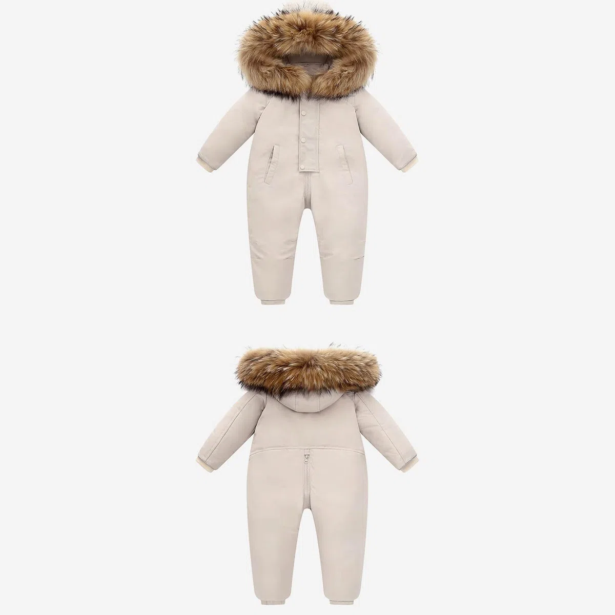Traje de esquí para niños impermeable chaqueta de plumón caliente térmica ropa de esquí con capucha cuello de piel al aire libre chaqueta transpirable impermeable traje al aire libre invierno