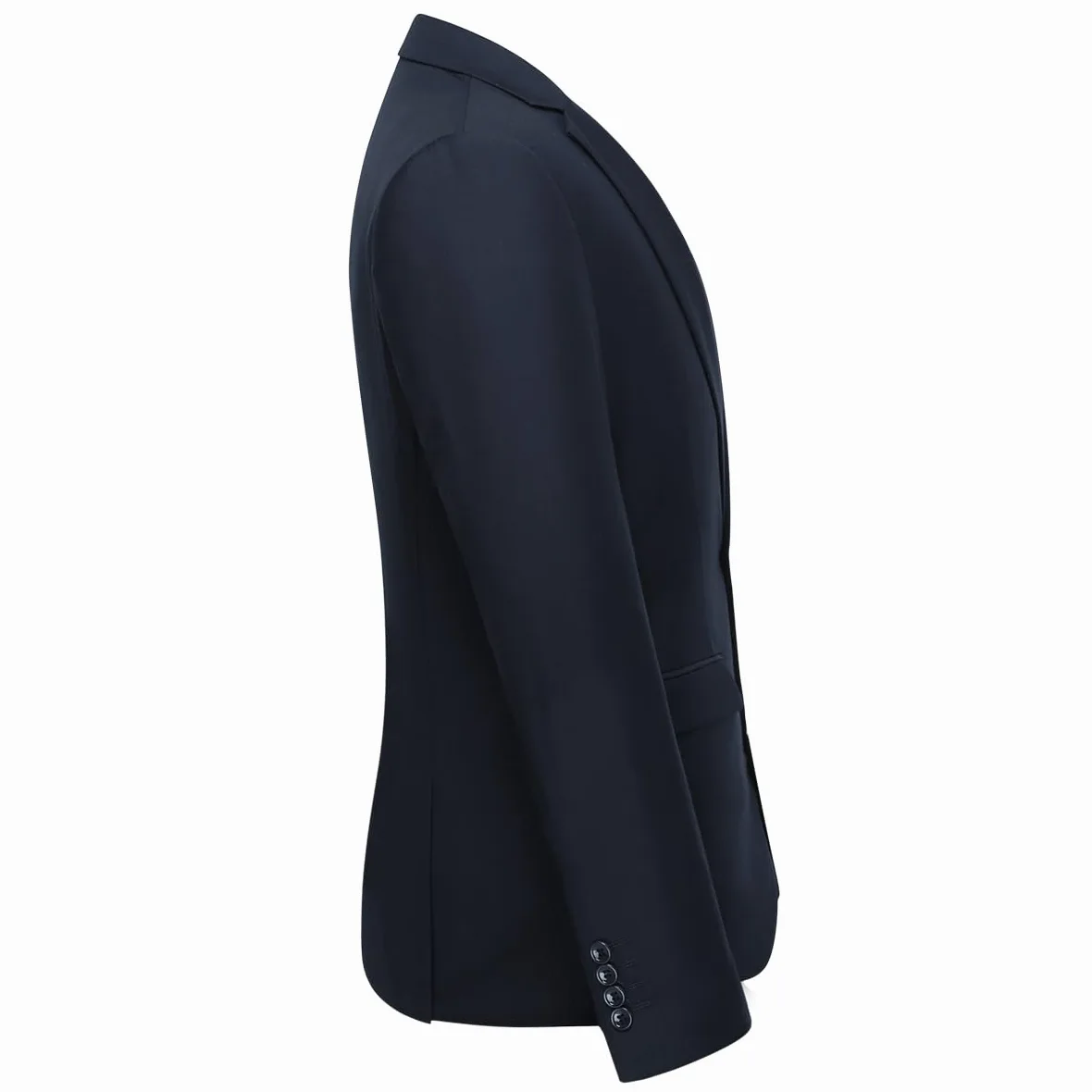 Chaqueta de traje para hombre, fina, clásica, con dos botones Tuxedo Formal para boda, azul marino