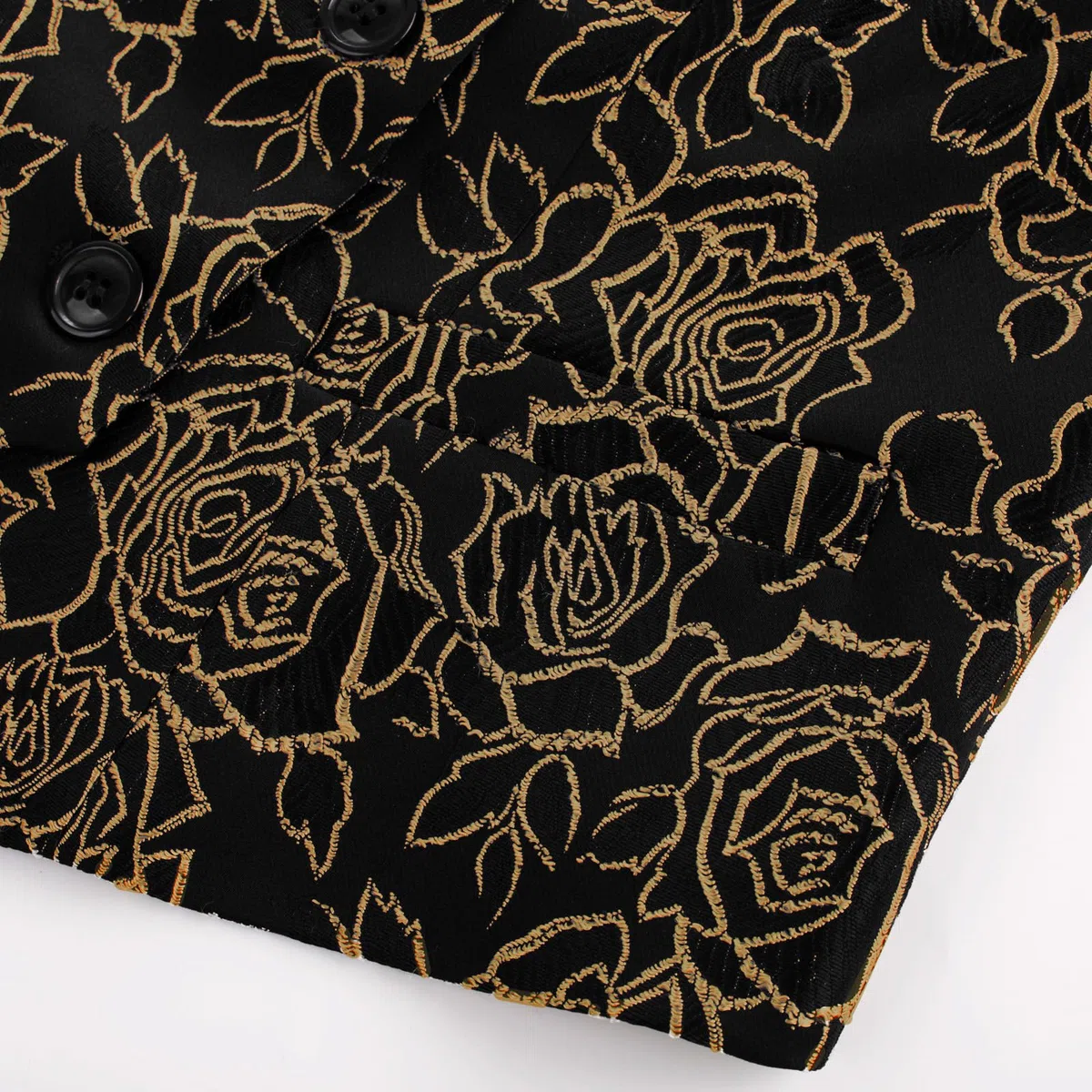 Belle Poque Chaleco vintage de doble botonadura para mujer, cuello en V profundo, dobladillo de pañuelo