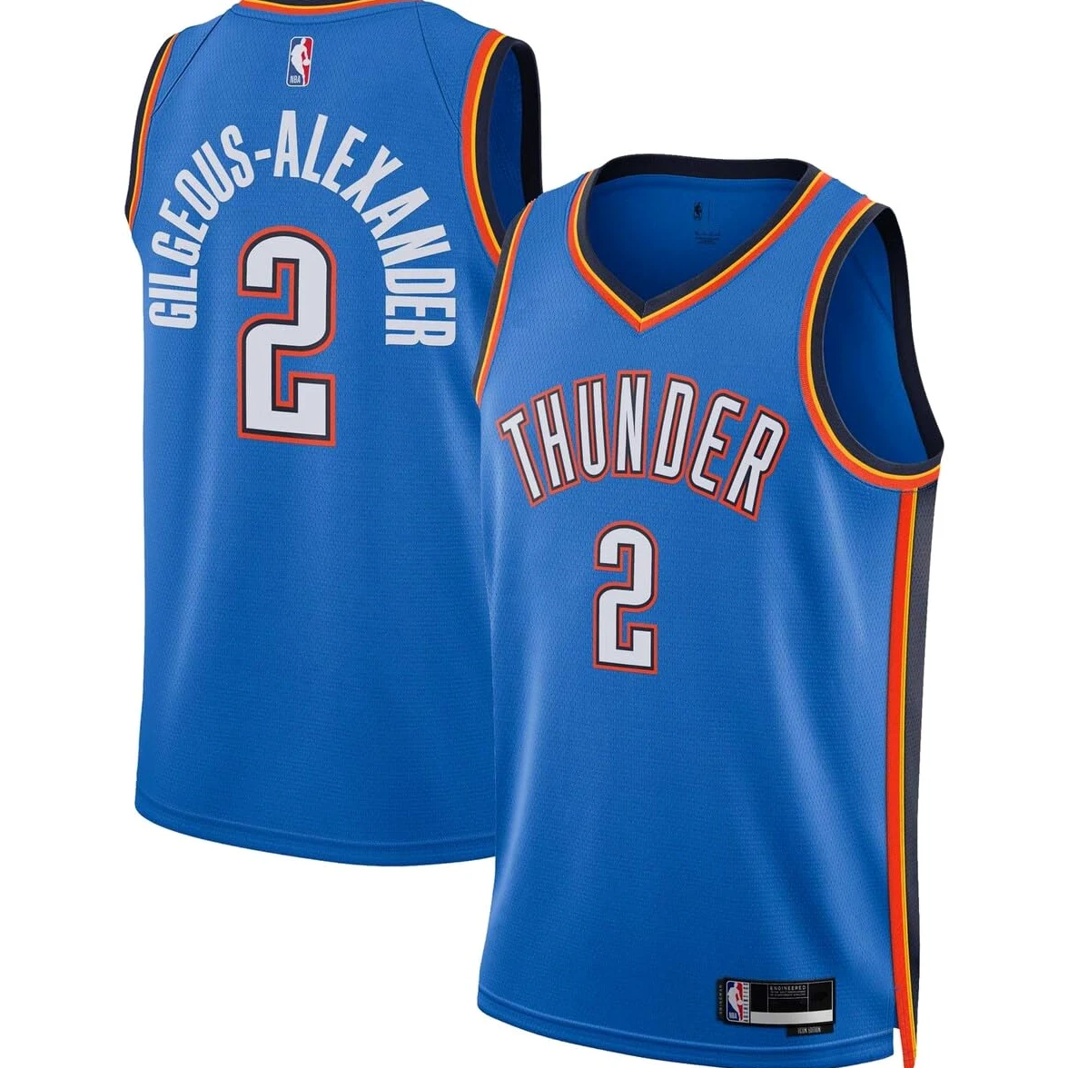 Shai Gilgeous-Alexander Oklahoma City Thunder NBA - Camiseta para niños y jóvenes, 8-20, edición azul con icono