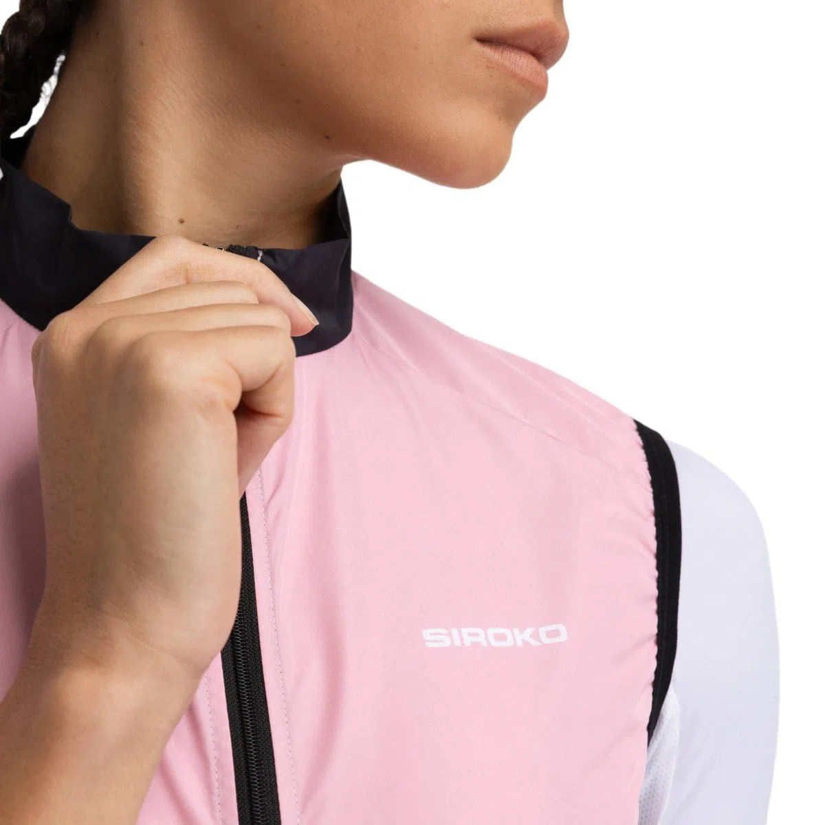 SIROKO - Chaleco Cortavientos de Ciclismo para Mujer V1-W Berthel - L - Rosa