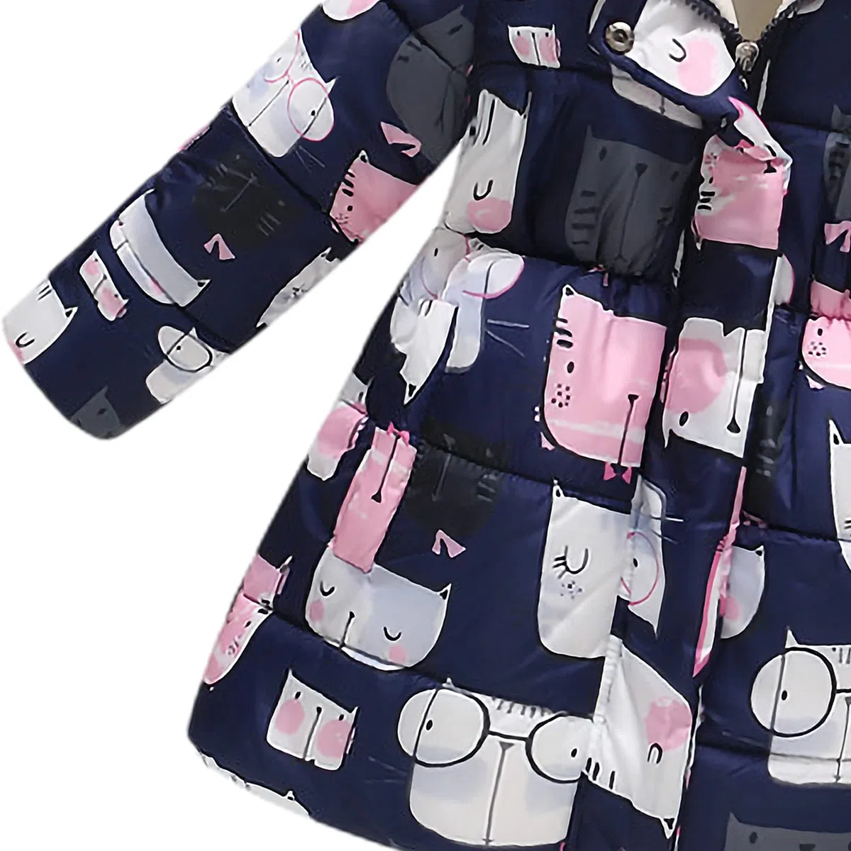 amropi Abrigos Niñas Floral Chaqueta con Pelo Capucha Bebe Invierno Caliente Ropa por 2-10 años