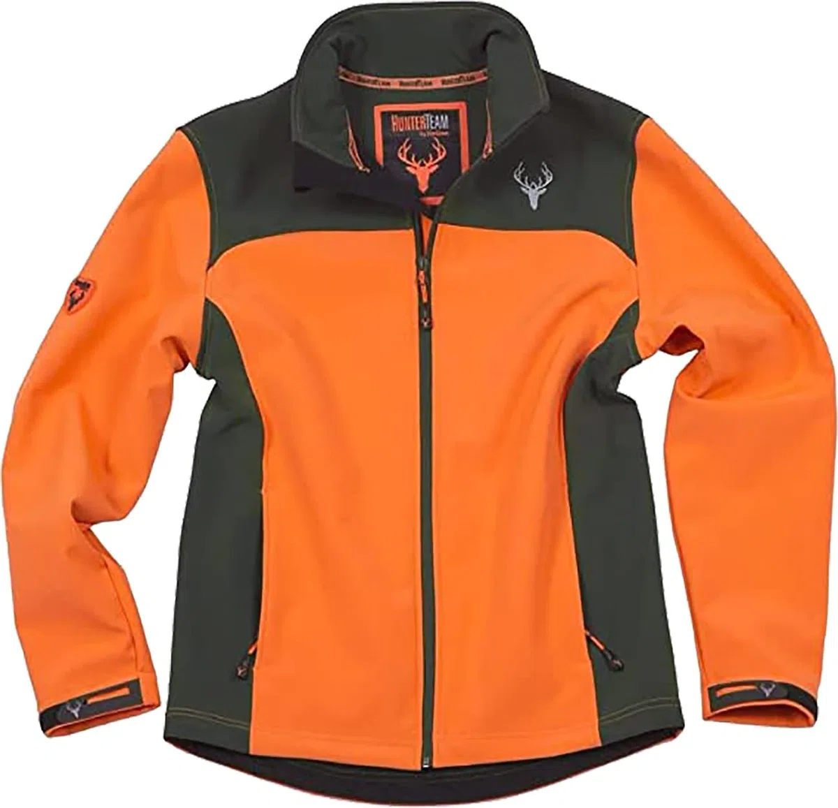WORKTEAM Cazadora Softshell para Caza y Pesca, Cuello Alto, Bolsillos Con Cremallera, puños ajustables, Unisex