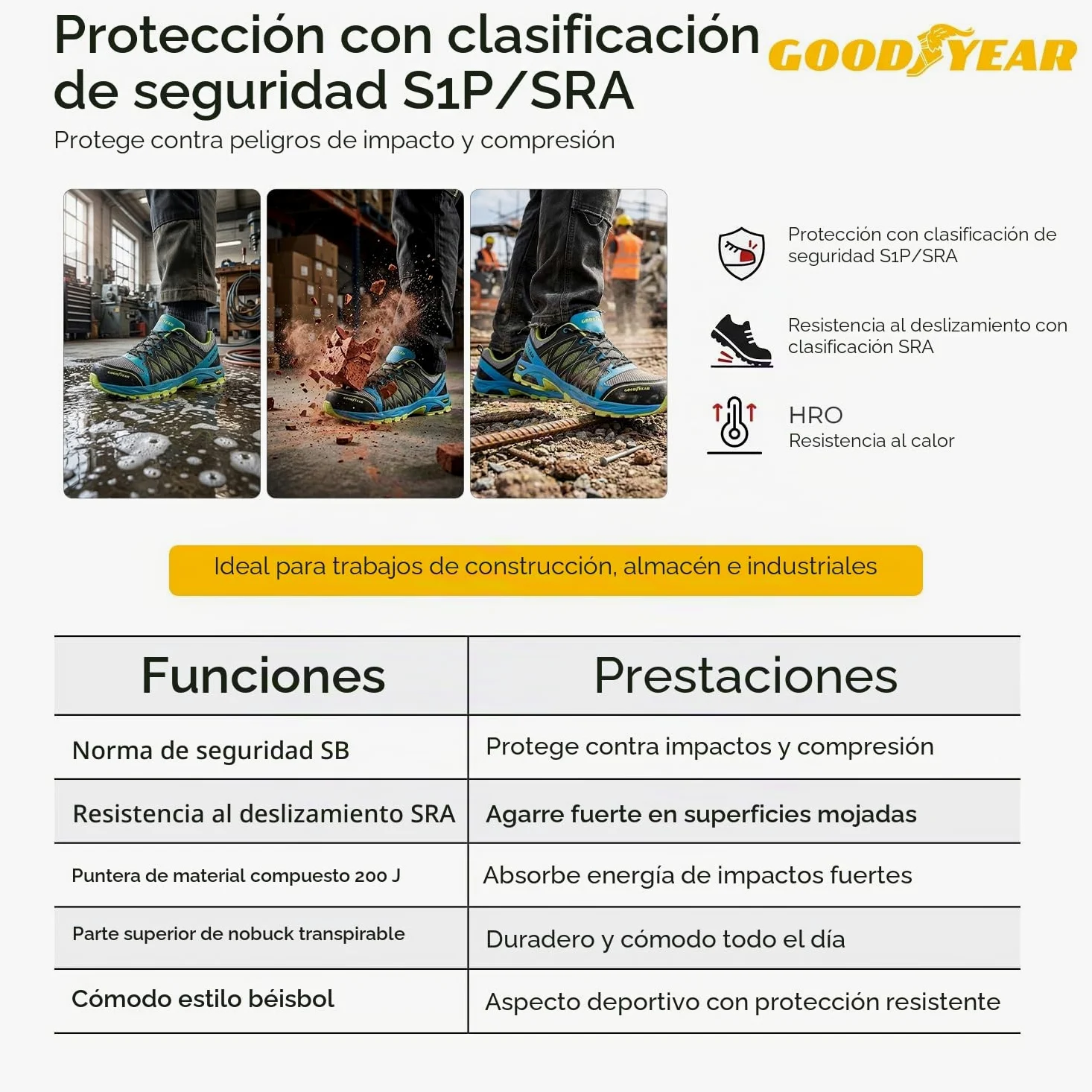Goodyear GYSHU1503 - Zapatillas de seguridad para hombre, Multicolor, 41 EU (7 UK)