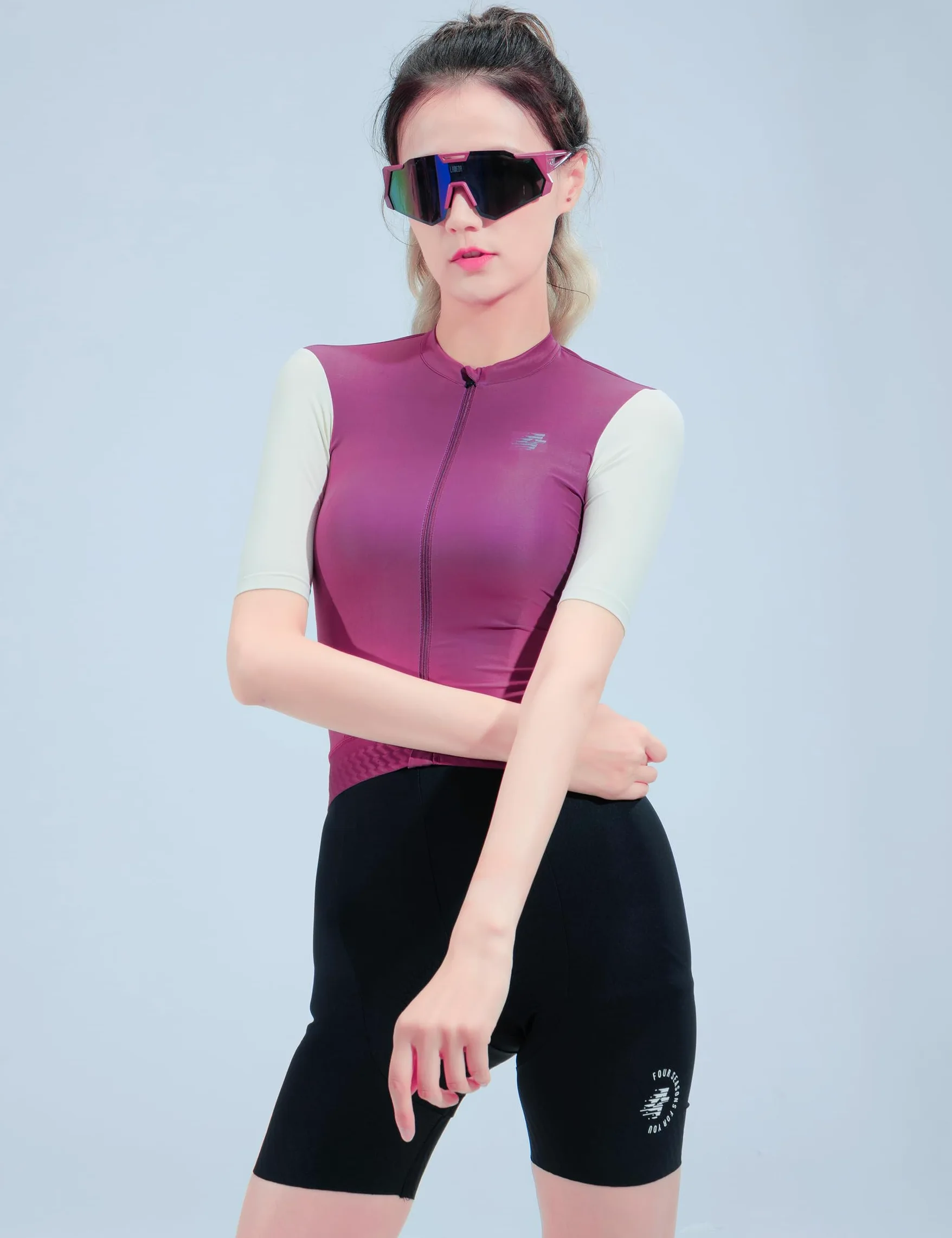 LAMEDA Maillot de Manga Corta Ciclismo Mujer Maillot para Bicicleta de Carretera Protección Solar