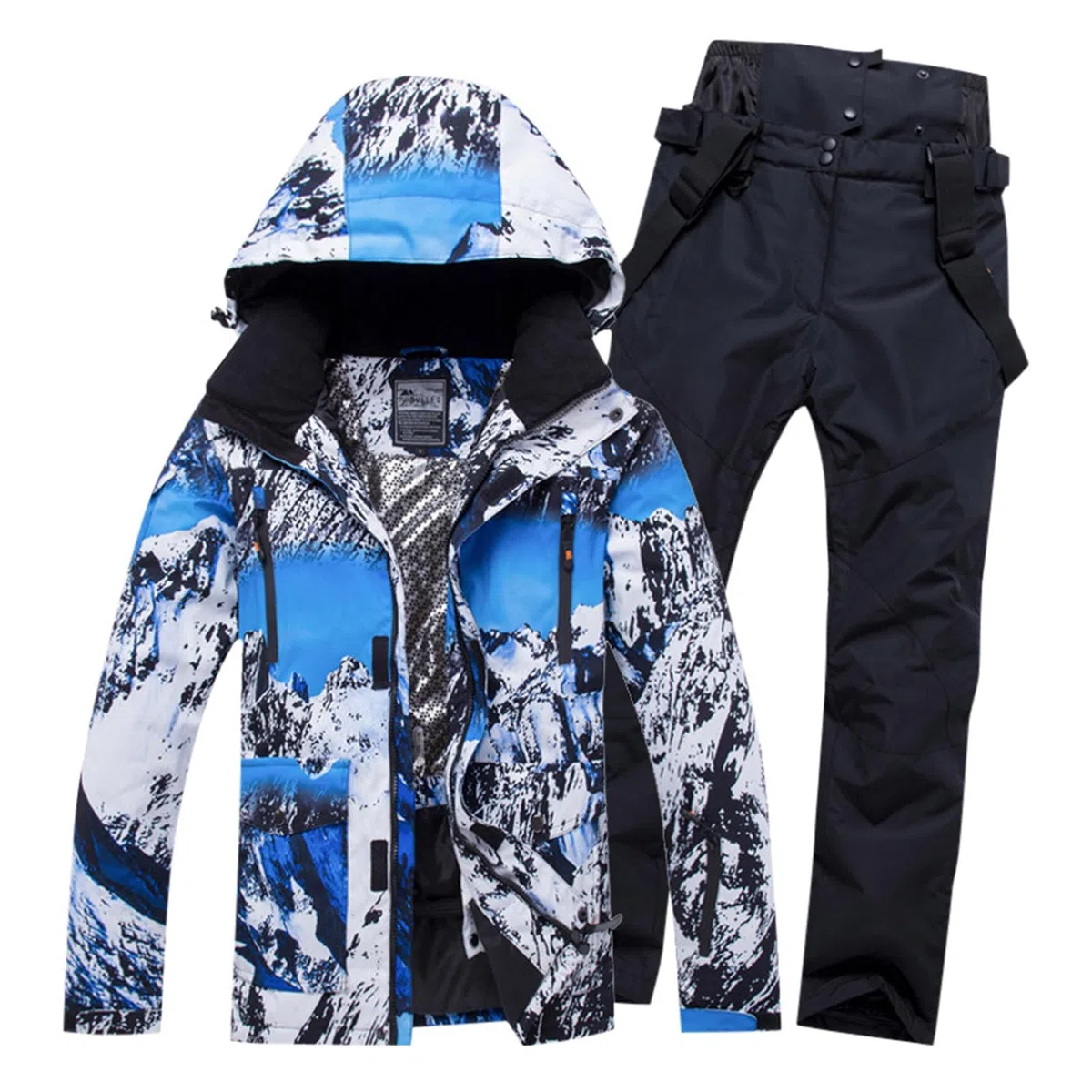 Generisch Conjunto de traje de esquí para hombre, resistente al viento, aislante, ropa de invierno, chaqueta de snowboard con pantalones