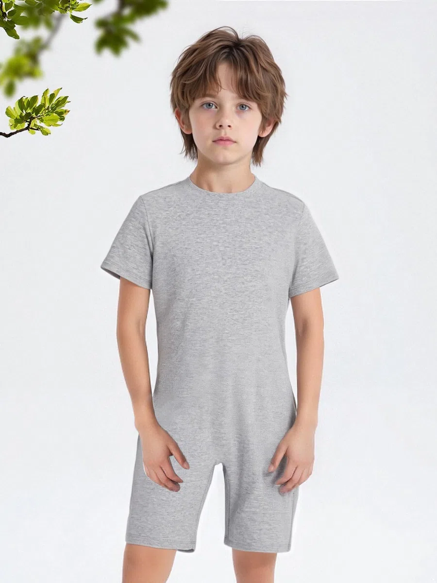 Aislor Ropa Adaptativa Para Niños Y Niñas Con Necesidades Especiales Body Con Cremallera Mono De Algodón De Manga Corta Fácil Vestir