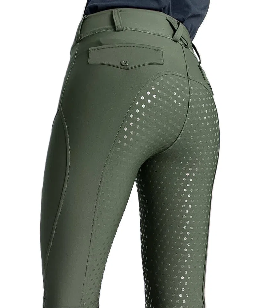 Pantalones de Equitación Mujer Largas con Agarre de Silicona Leggings Hípica Cintura Alta con Trabillas para Cinturón Pantalone Silicon Full Seat Ropa de Hípica Deportes Ecuestres