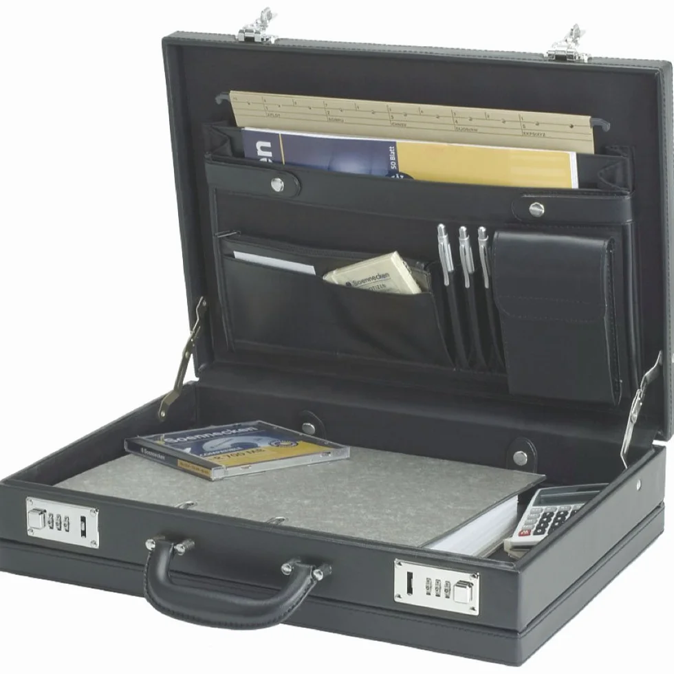 Alassio 92300 - Funda adhesiva PONTE, de piel sintética, aprox. 44,5 x 33 x 10 cm, negra, 1,85 kg