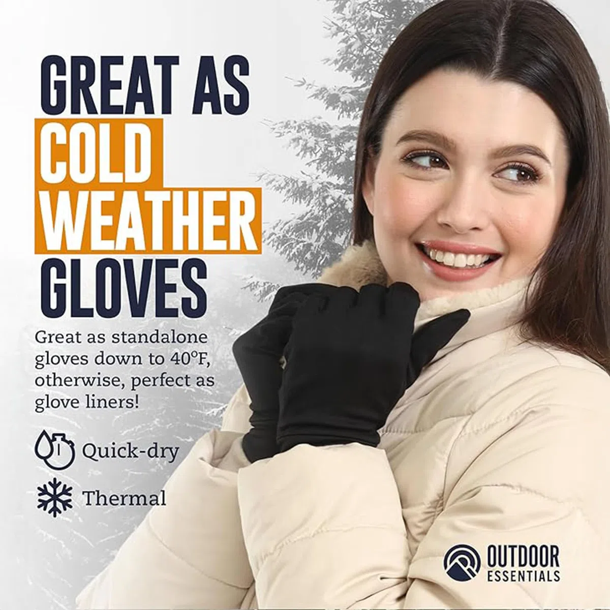 Guantes de correr para pantalla táctil, forro térmico de invierno para clima frío para hombres y mujeres, guantes negros delgados, ligeros y cálidos para enviar mensajes de texto, ciclismo y conducir,