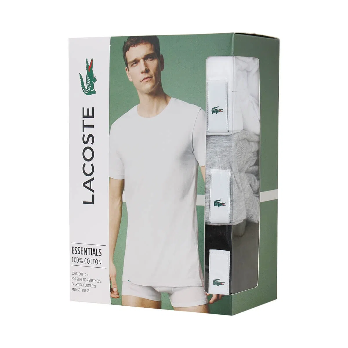 Camiseta Lacoste RAME106, Hombre, paquete de 3