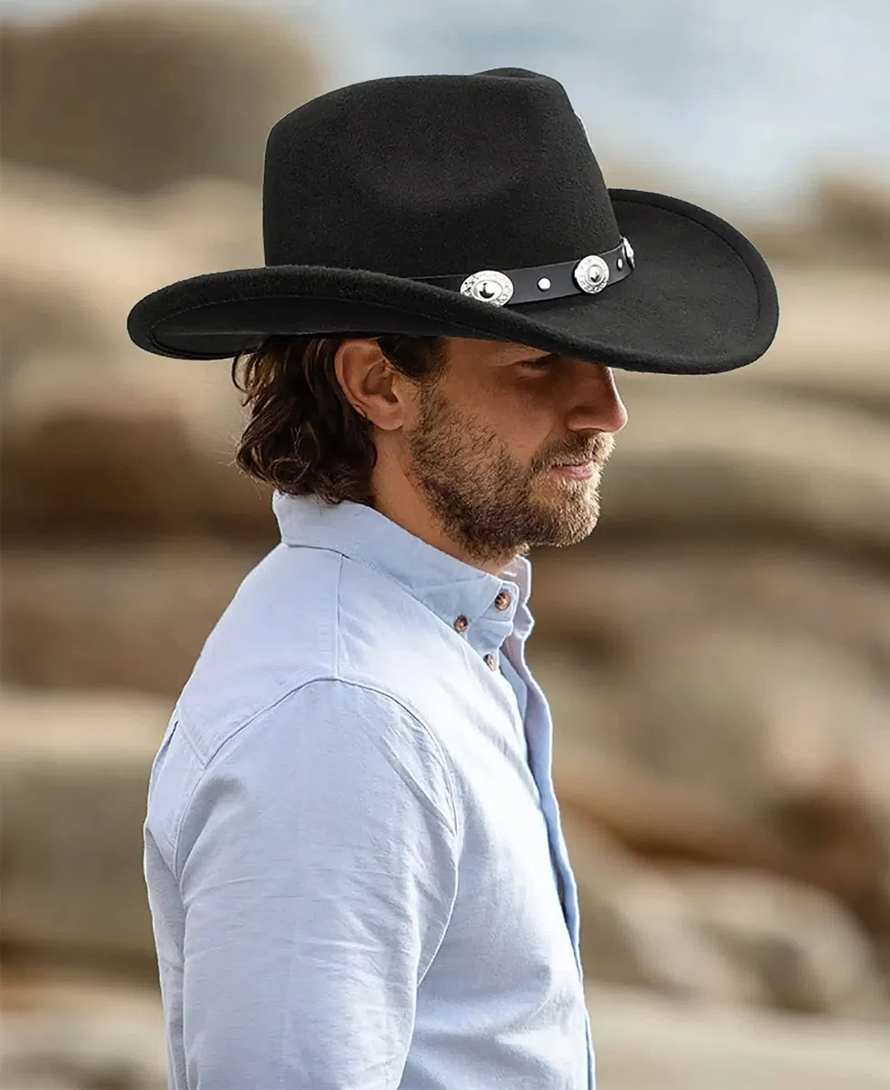 Sombrero Fedora Panamá de fieltro ala ancha para mujer y hombre