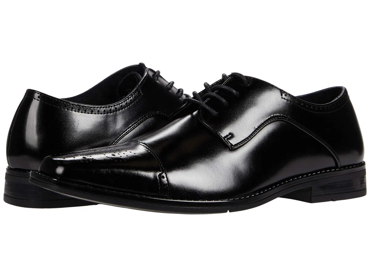 Stacy Adams Men's Kenway Cap Toe Oxford, Black, 10.5