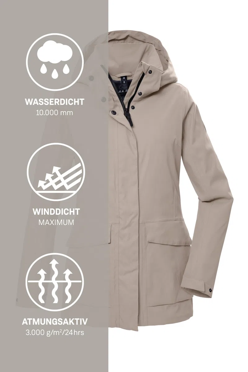 G.I.G.A. DX Gs 54 Wmn Jckt Chaqueta funcional/chaqueta outdoor impermeable con capucha con cremallera Mujer