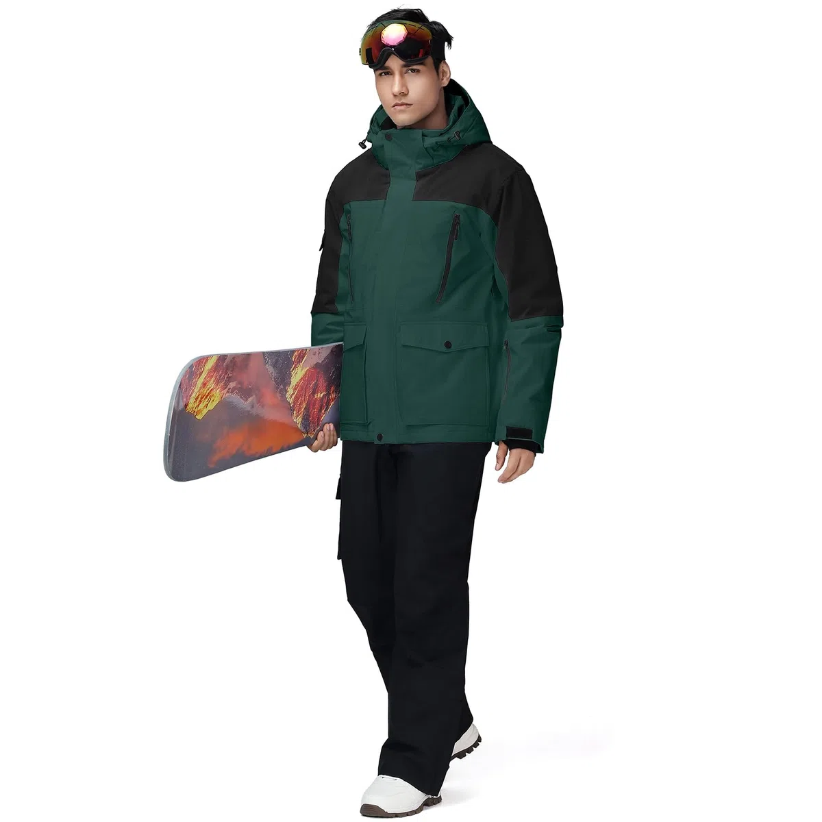 HOTIAN Conjunto de chaqueta y pantalones de esquí para hombre, traje de nieve de invierno, cálido, impermeable, a prueba de viento, ropa de esquí y snowboard