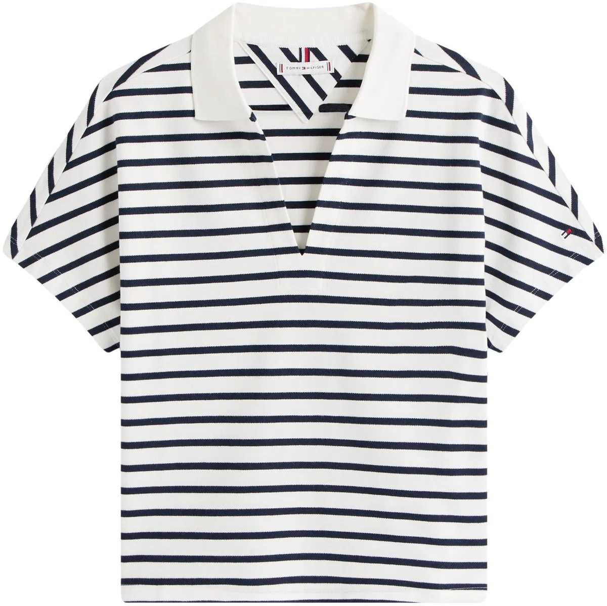 Tommy Hilfiger Polo de Manga Corta Mujer Lyocell Tipping sin Botones