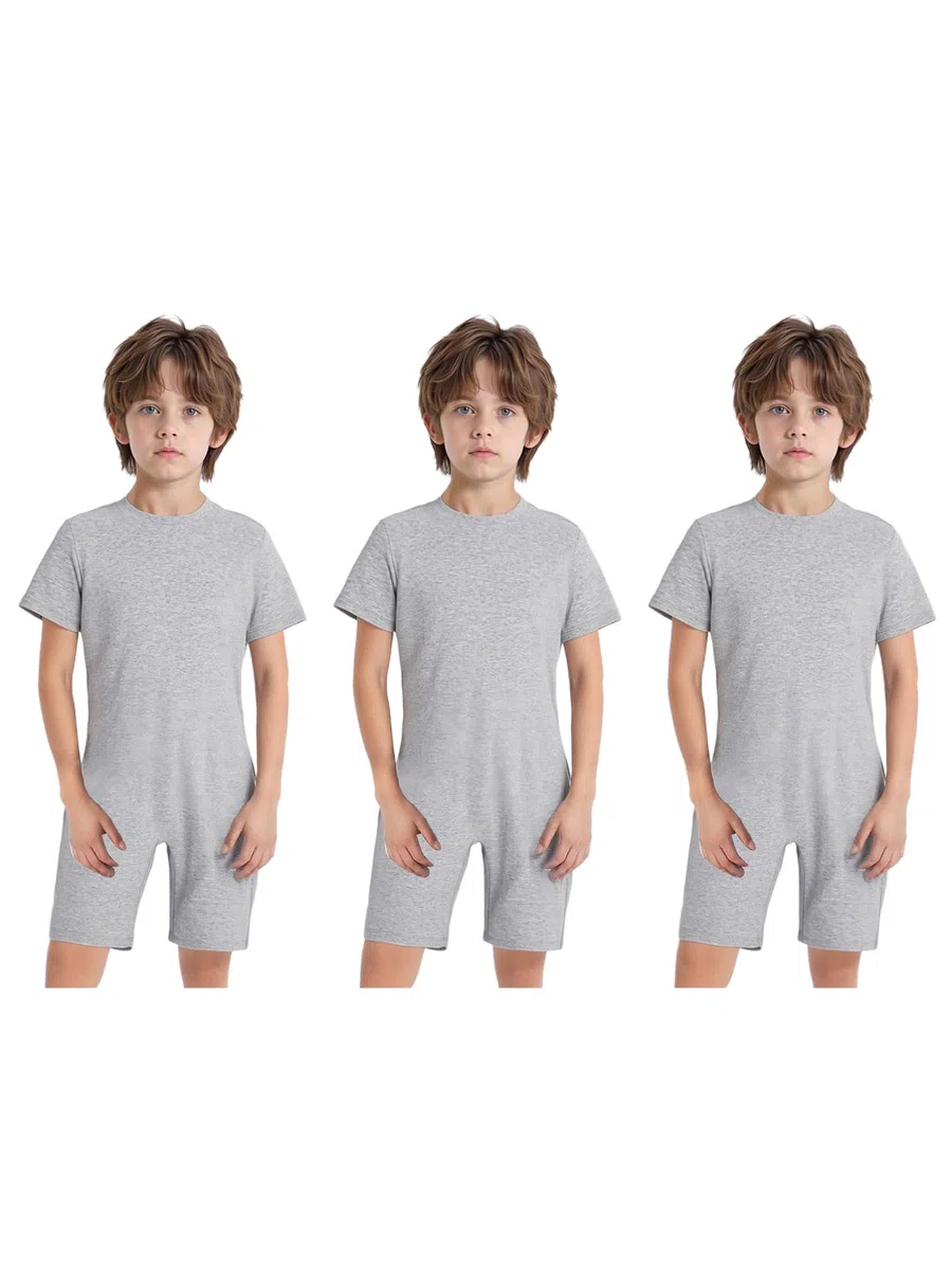 Aislor Ropa Adaptativa Para Niños Y Niñas Con Necesidades Especiales Body Con Cremallera Mono De Algodón De Manga Corta Fácil Vestir