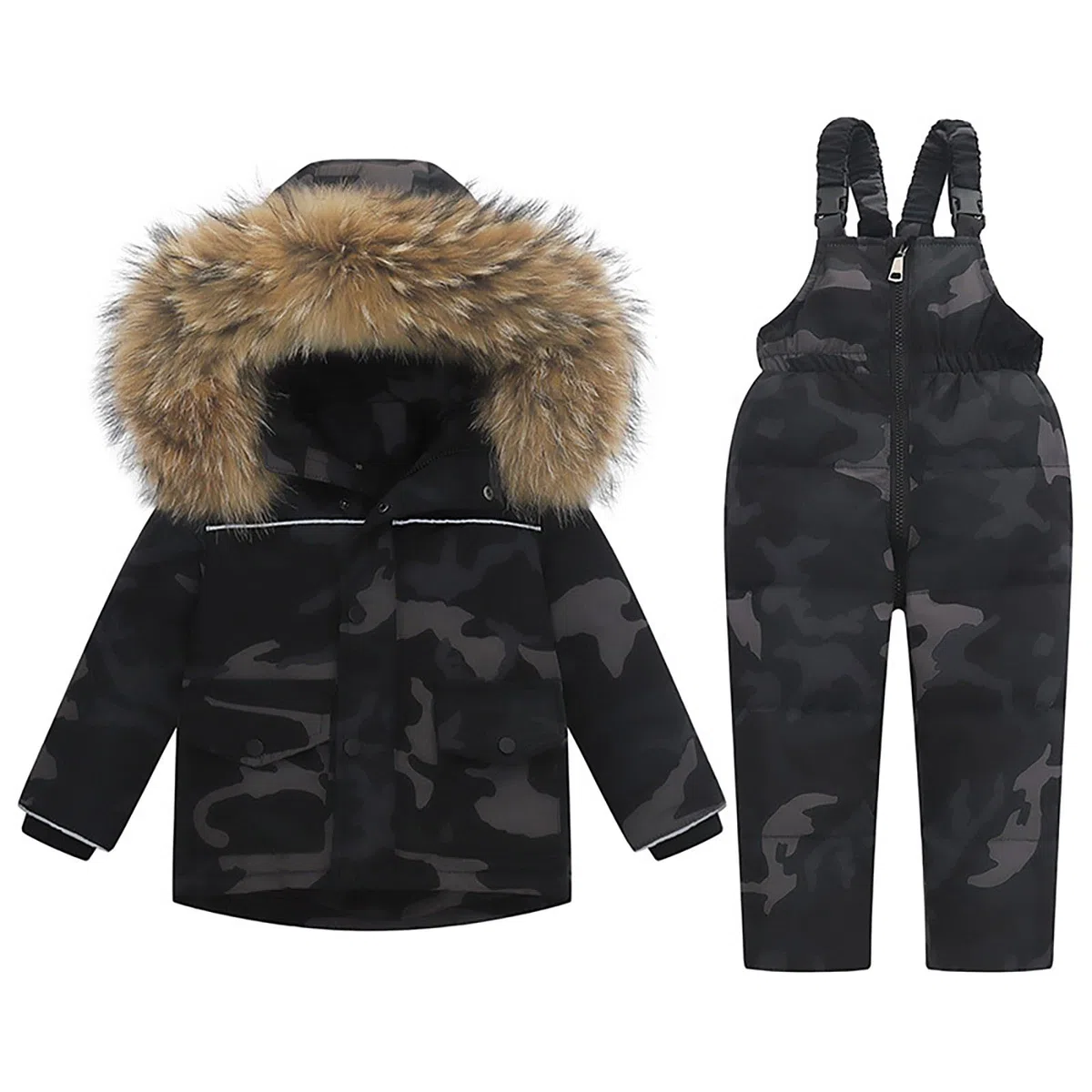 Conjunto de chaquetas de esquí con capucha para niños y niñas, térmicas, impermeables, con peto, trajes de nieve para niños, abrigos térmicos resistentes al viento, abrigos acolchados de snowboard
