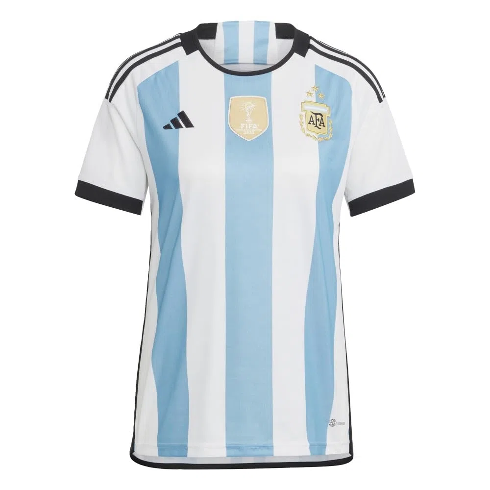adidas Camiseta de fútbol Argentina 2022 para mujer ganadoras de 3 estrellas