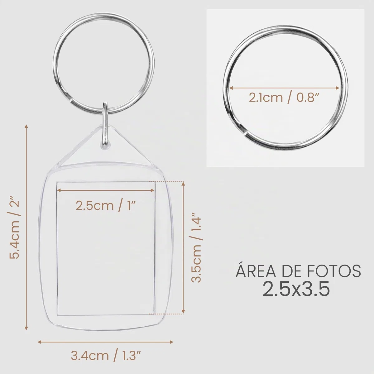 Kurtzy Llaveros Foto en Blanco (Pack de 200) Cada Llavero Transparente de Acrílico mide 5,4 x 3,4 cm – Llavero Foto de Ambos Lados – Marcos Pequeños Fotos Familiares, Amigos, Manualidades, Regalos