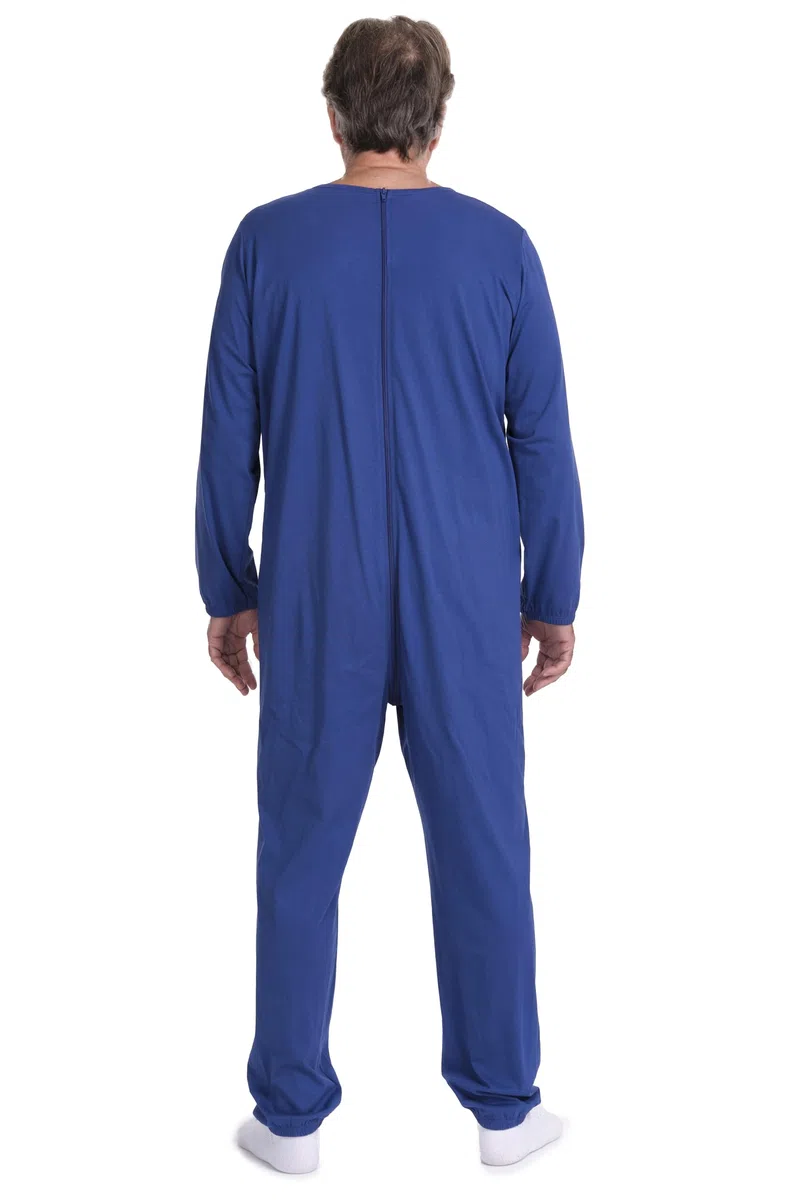 FERRUCCI COMFORT Pijama geriátrico antipañal para Personas Mayores 9078 ML PL - 100% Algodon - Mangas largas y Pantalones Largos