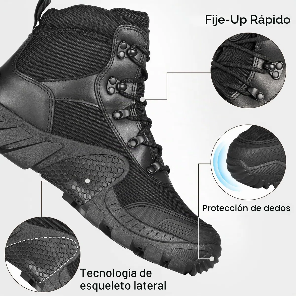 FREE SOLDIER Botas de Caza para Hombres Medio Alto Zapatos Botas Militares de Combate de Tiro Alto con Cordones Ligeros para Todo Terreno para Montaña Trekking