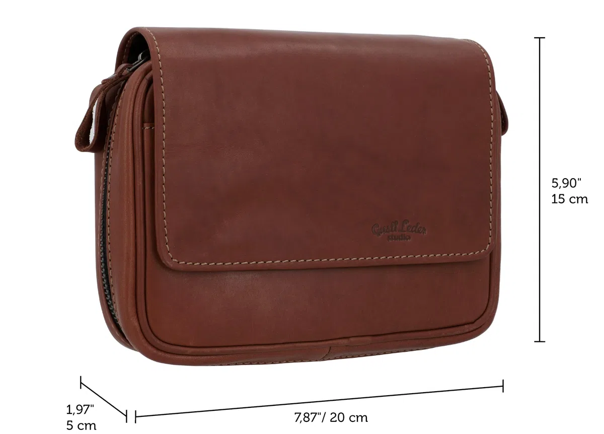 Gusti Leder studio "Rupert" Estuche de Cuero para Pipas(4) Tabaco Funda de Piel Auténtica Estilo Vintage Retro Unisex Regalo Elegante 2T3-22-6