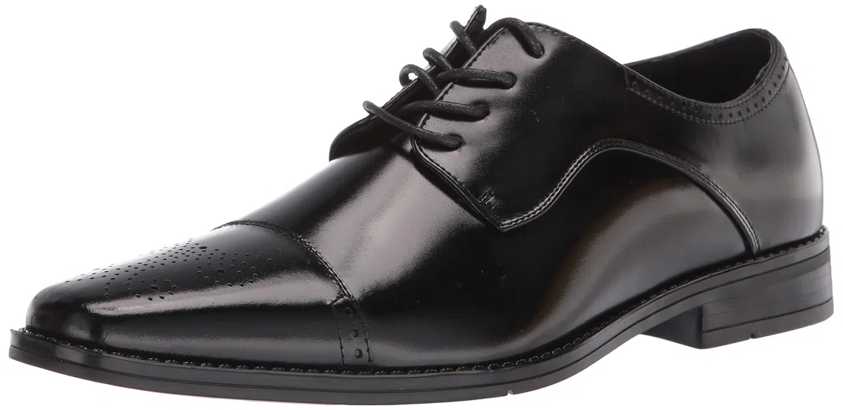 Stacy Adams Men's Kenway Cap Toe Oxford, Black, 10.5