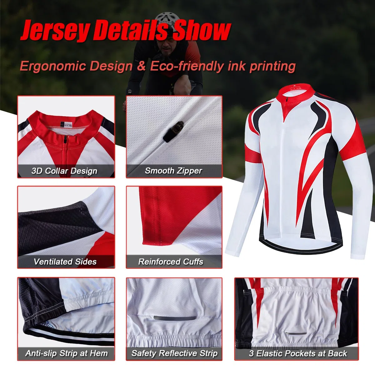 Conjunto Ropa Ciclismo Mujer Traje Ciclista Manga Larga,Maillot Bici MTB Chaquetas y Pantalones Tirantes con 19D Gel Acolchado,Completa Bicicleta BTT Jerseys Primavera Otoño Secado Rápido Transpirable